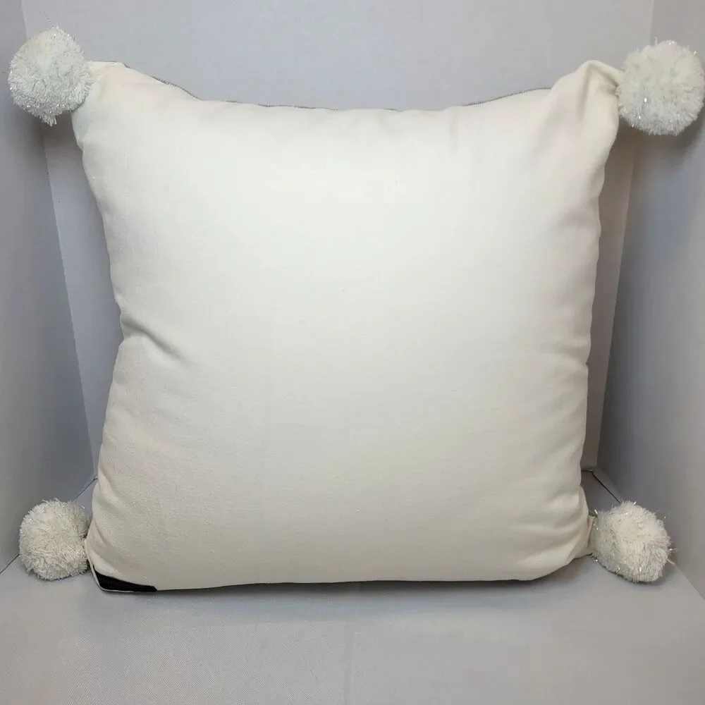 Magaschoni Home Pumpkin Fall Harvest Gray Throw Pillow County Chic Beaded 17